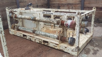 Dustless blasting of industrial piping, pumps, engineering and construction before image