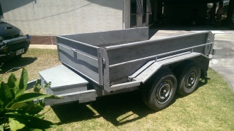 Dustless blasting of trailers after image