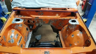 Dustless blasting of cars and hot rods, restoration of vehicles before image