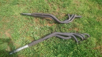 Dustless blasting of car exhauist headers before image